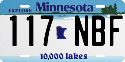 MN license plate 117NBF