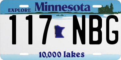 MN license plate 117NBG