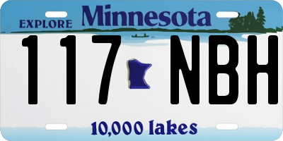 MN license plate 117NBH