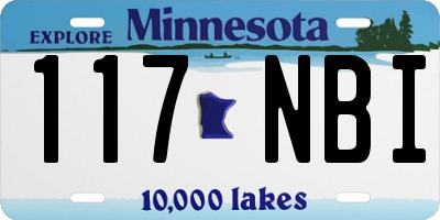 MN license plate 117NBI