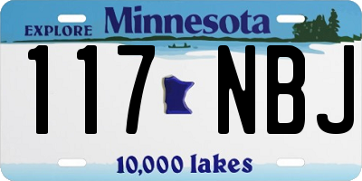 MN license plate 117NBJ