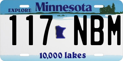 MN license plate 117NBM