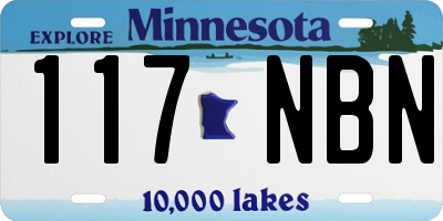 MN license plate 117NBN