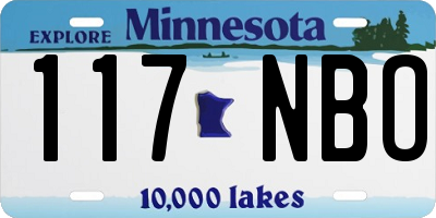MN license plate 117NBO