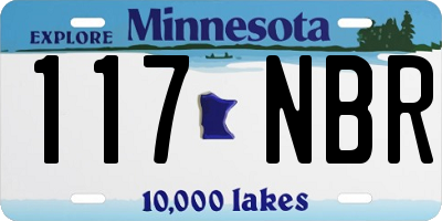 MN license plate 117NBR