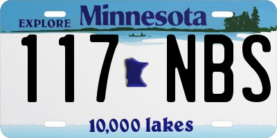 MN license plate 117NBS