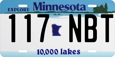 MN license plate 117NBT