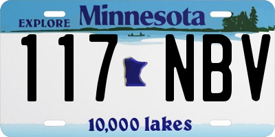 MN license plate 117NBV