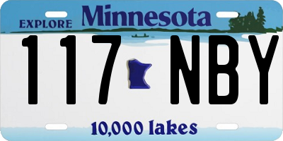 MN license plate 117NBY