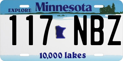 MN license plate 117NBZ