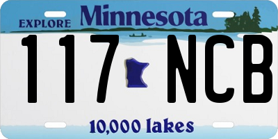 MN license plate 117NCB