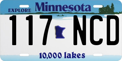 MN license plate 117NCD