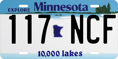MN license plate 117NCF