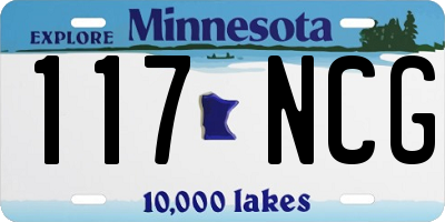 MN license plate 117NCG