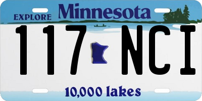 MN license plate 117NCI