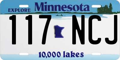 MN license plate 117NCJ