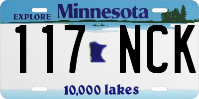 MN license plate 117NCK