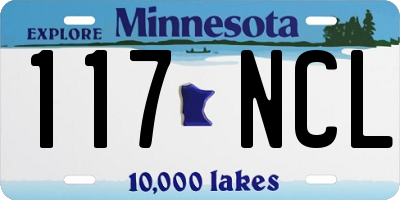 MN license plate 117NCL