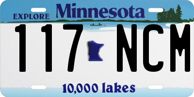 MN license plate 117NCM