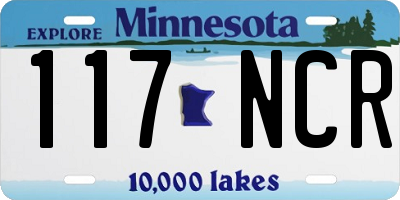MN license plate 117NCR