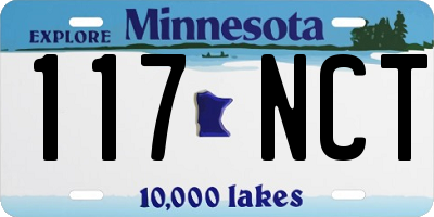 MN license plate 117NCT