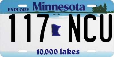 MN license plate 117NCU