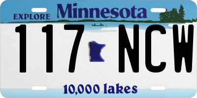 MN license plate 117NCW
