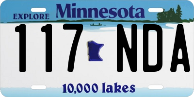 MN license plate 117NDA