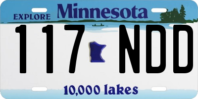 MN license plate 117NDD