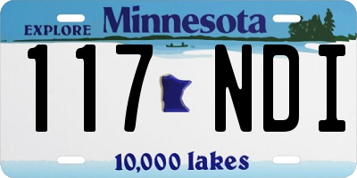 MN license plate 117NDI