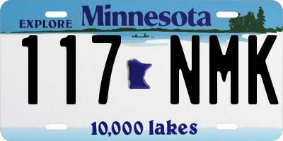 MN license plate 117NMK