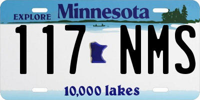 MN license plate 117NMS