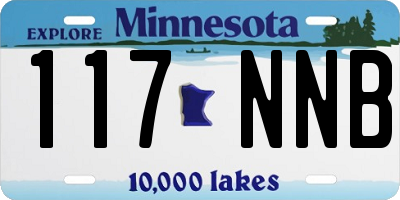 MN license plate 117NNB