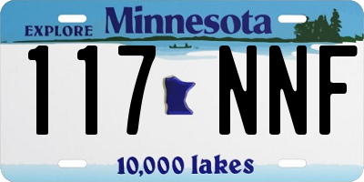 MN license plate 117NNF