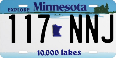 MN license plate 117NNJ