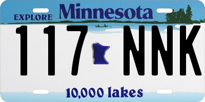 MN license plate 117NNK