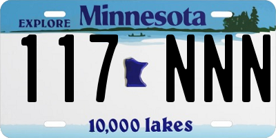 MN license plate 117NNN