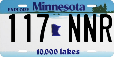 MN license plate 117NNR
