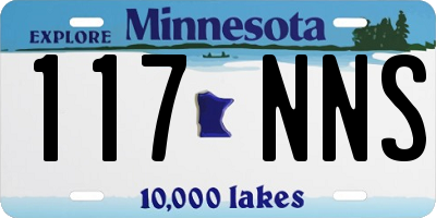 MN license plate 117NNS