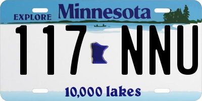MN license plate 117NNU