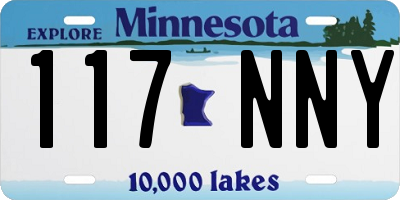 MN license plate 117NNY