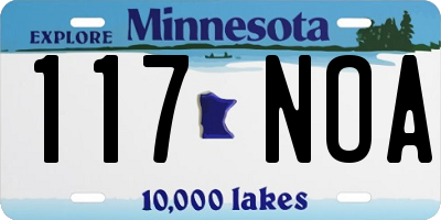 MN license plate 117NOA