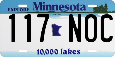 MN license plate 117NOC
