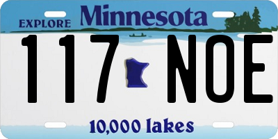 MN license plate 117NOE