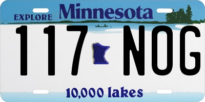 MN license plate 117NOG