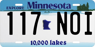 MN license plate 117NOI