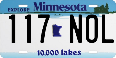 MN license plate 117NOL