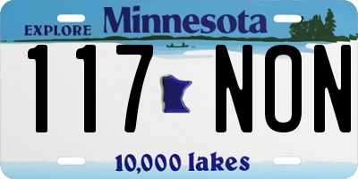 MN license plate 117NON