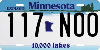 MN license plate 117NOO