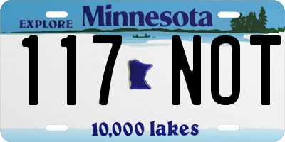 MN license plate 117NOT